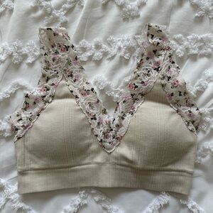 Pink Victoria’s Secret floral bralette size small